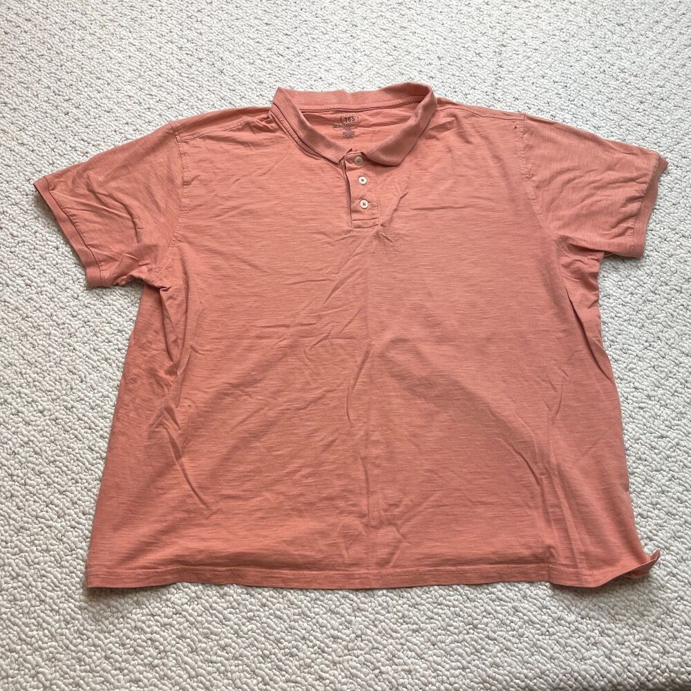 Article 365 Slub Polo Shirt Mens XXL Orange Short Sleeve Logo Rugby Golf Cotton